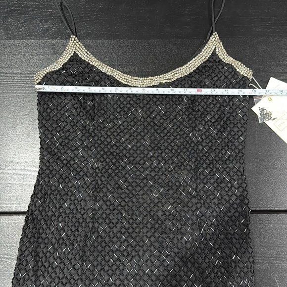 Mac Duggal Black Beaded Spaghetti Strap Rhinestone-Encrusted Column Gown - 6 - Picture 8 of 13